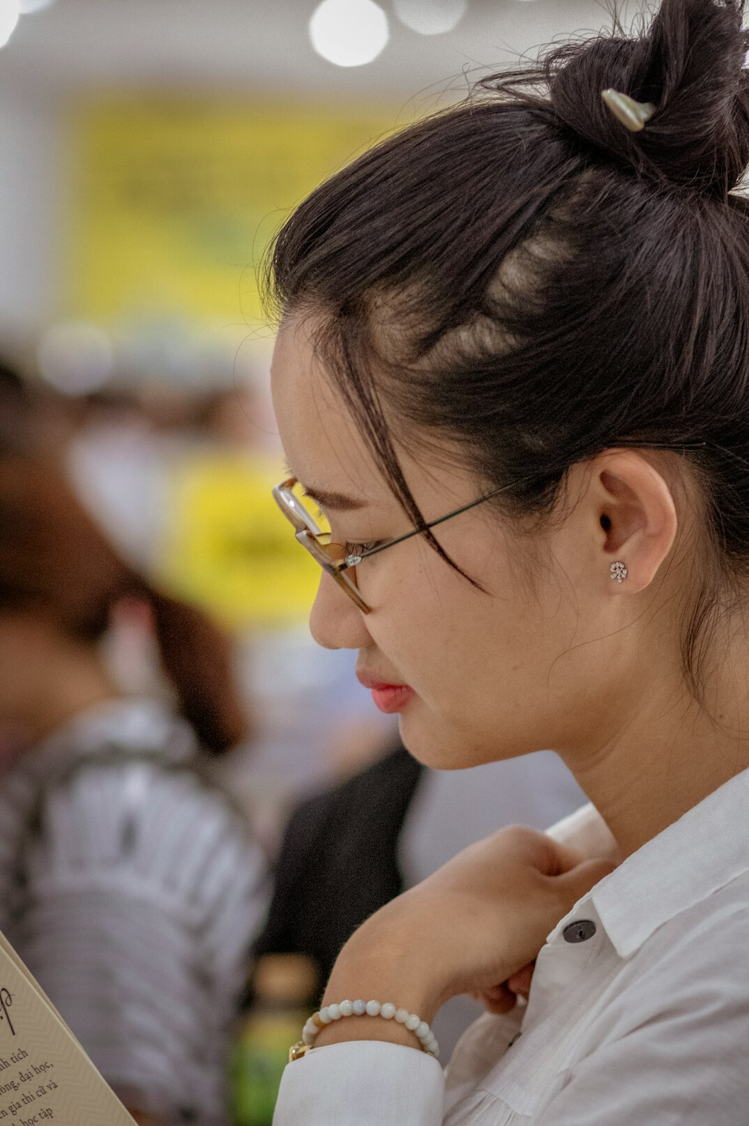 person listening attentively